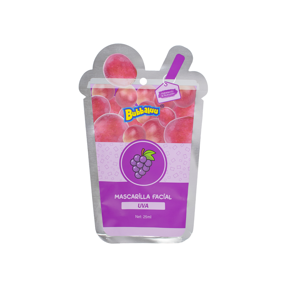 Mascarilla Facial Bubbaluu Frutas Skin Care | Aroma uva