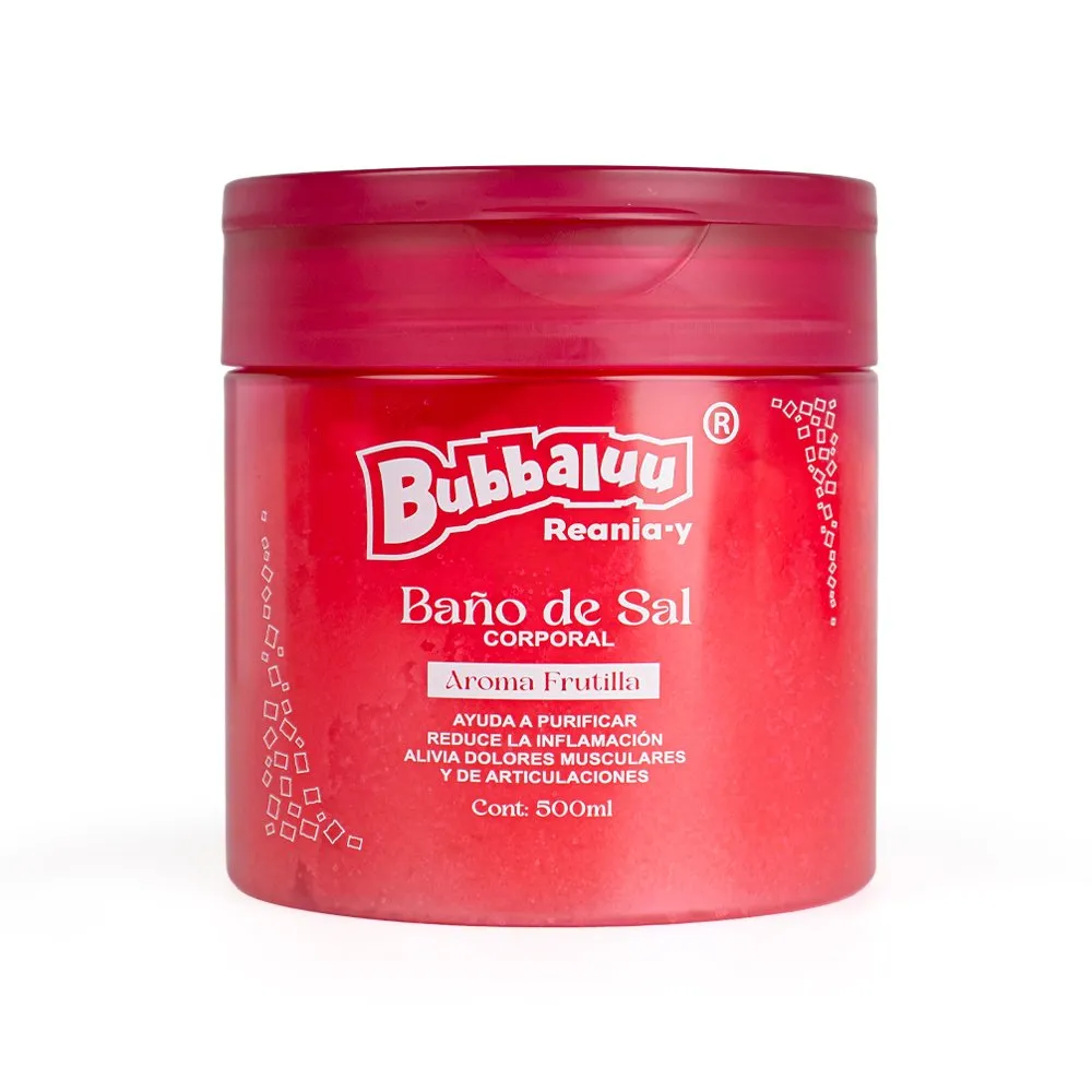 Baño De Sal Corporal Exfoliante Cremoso 500 ml. Bubbaluu | Aroma frutilla