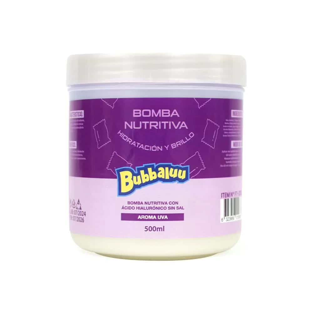 Bomba Nutritiva Capilar Bubbaluu 500ml. | Aroma uva