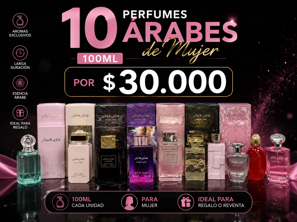 10 perfumes Árabes 100ml. Femeninos