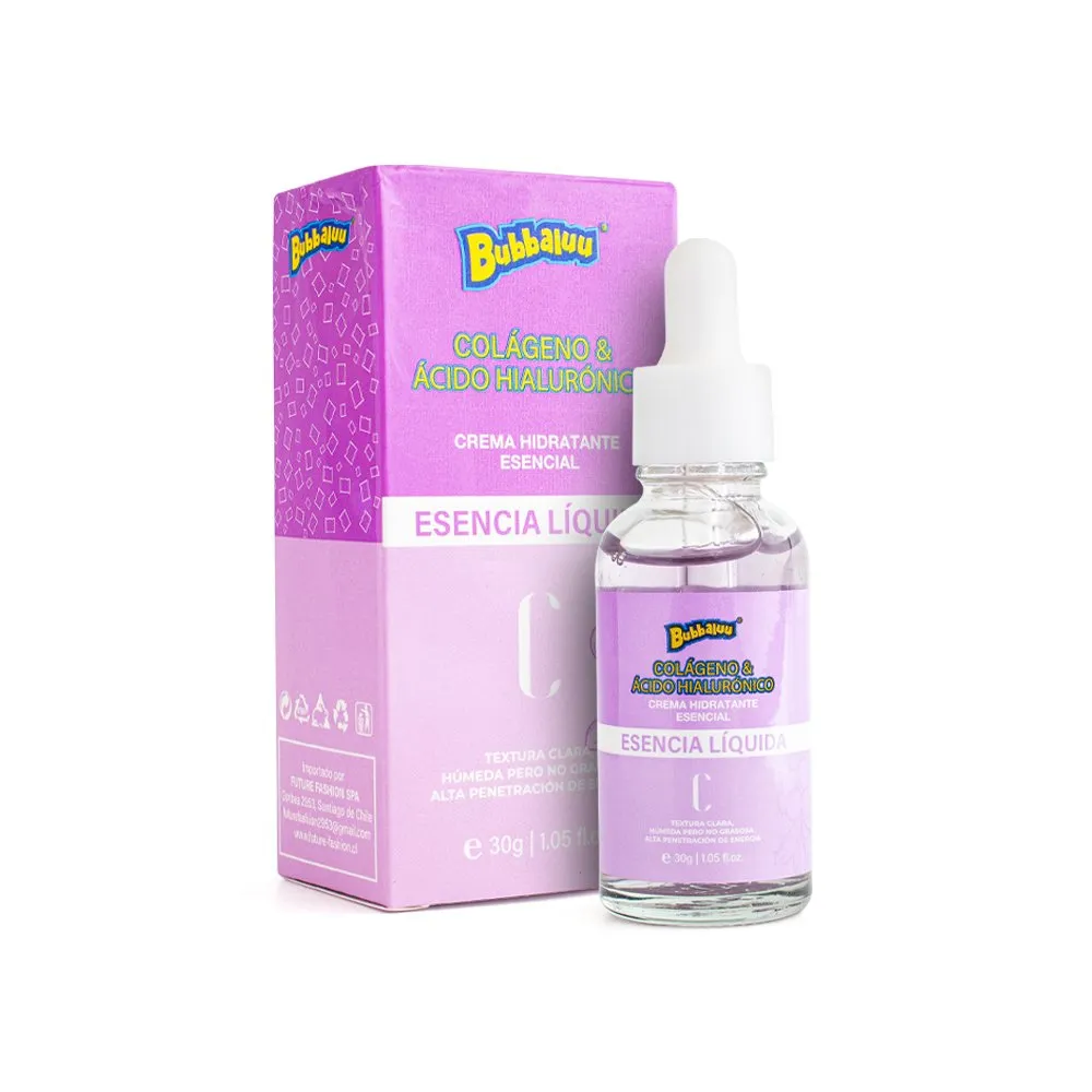 Crema Hidratante Esencial Bubbaluu 30gr. Colágeno & Ácido hialurónico | Esencia líquida