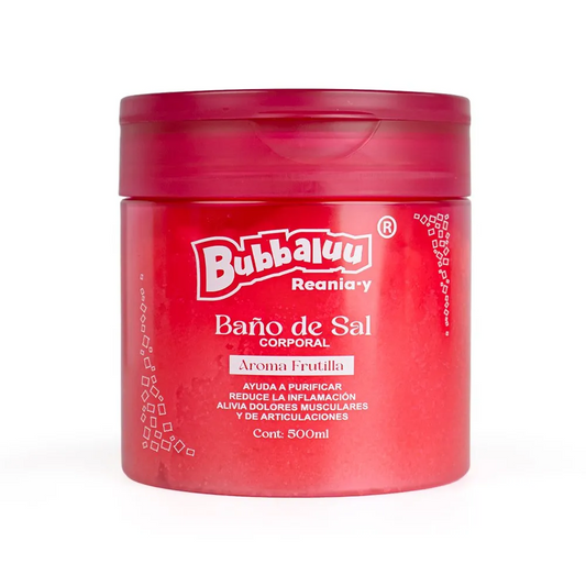 Baño De Sal Corporal Exfoliante Cremoso 500 ml. Bubbaluu | Aroma frutilla