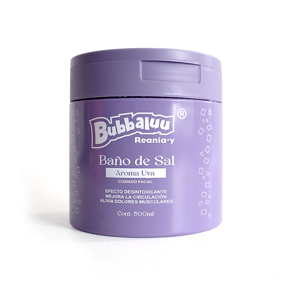 Baño De Sal Facial Exfoliante Cremoso 500 ml. Bubbaluu | Aroma uva