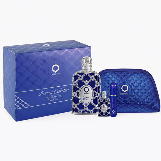 Orientica SET Luxury Collection Royal Bleu 80ml. + 7.5ml. + Atomizador + Bolso | Eau de parfum