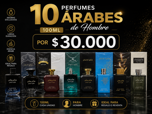 10 Perfumes Árabes 100ml. masculinos